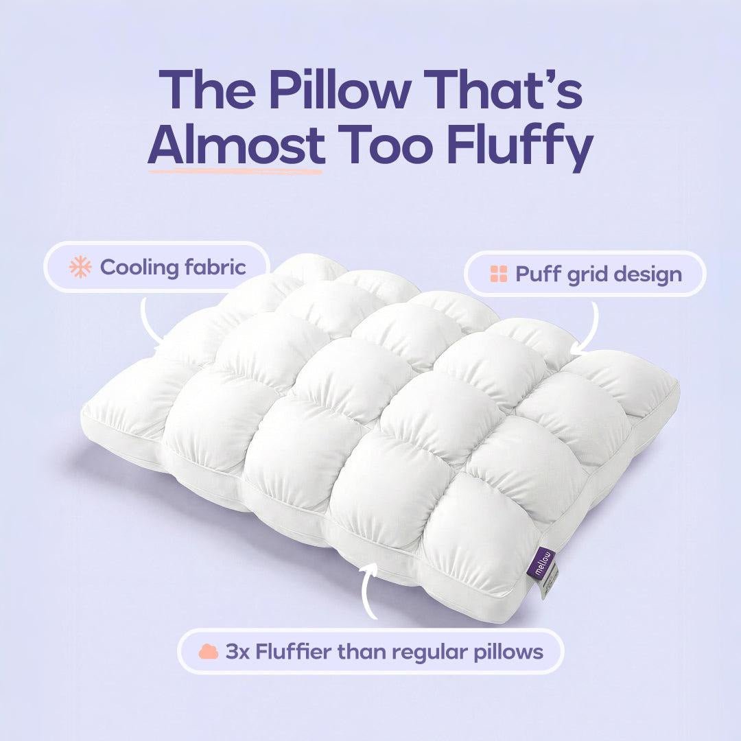 Cooling Cloud Puff Pillow – Ultra Soft, Hypoallergenic Cervical Support